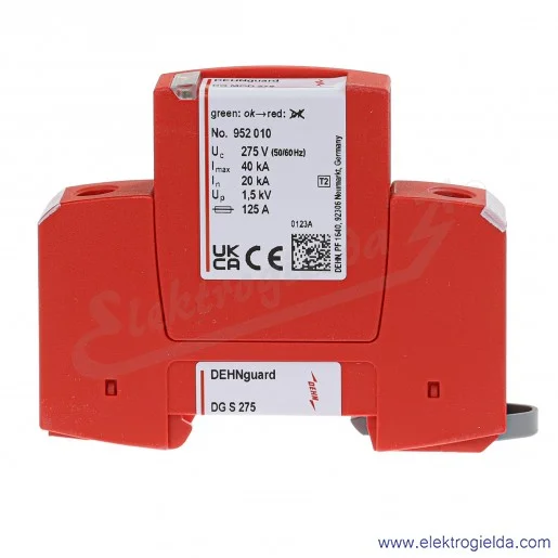 Ogranicznik przepięć 952070, DG S 275 DEHNguard S 275, 1-biegunowy, do sieci 230 VAC Ogranicznik przepięć 952070, DG S 275 DEHNguard S 275, 1-biegunowy, do sieci 230 VAC