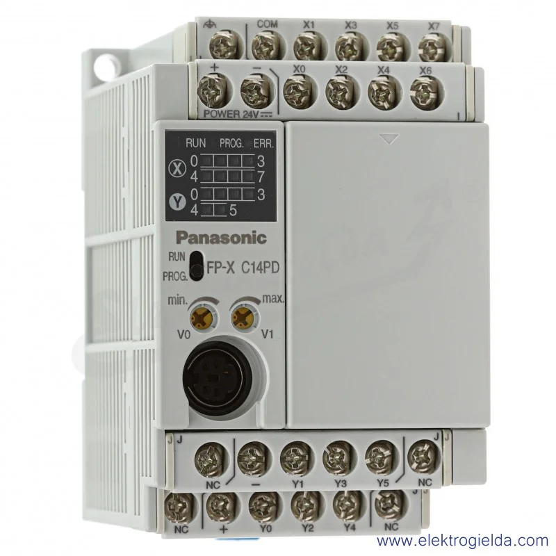 Jednostka centralna AFPXC14PD FP-X C14PD, zasilanie 24VDC, 8 wejść (24VDC) , 6 wyjść PNP, 0,5A Jednostka centralna AFPXC14PD FP-X C14PD, zasilanie 24VDC, 8 wejść (24VDC) , 6 wyjść PNP, 0,5A