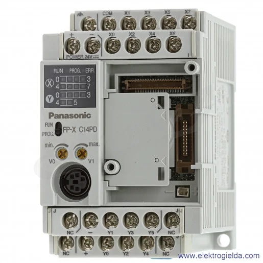 Jednostka centralna AFPXC14PD FP-X C14PD, zasilanie 24VDC, 8 wejść (24VDC) , 6 wyjść PNP, 0,5A Jednostka centralna AFPXC14PD FP-X C14PD, zasilanie 24VDC, 8 wejść (24VDC) , 6 wyjść PNP, 0,5A