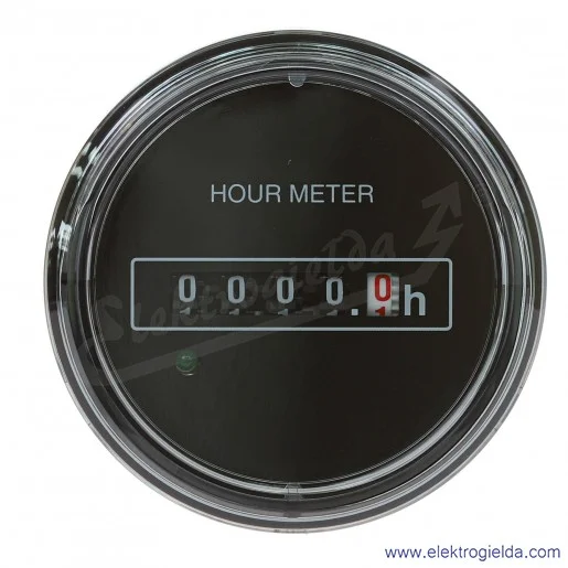 Licznik godzin TH833C 12VDC okrągły, zliczanie do 9999.9 godzin Licznik godzin TH833C 12VDC okrągły, zliczanie do 9999.9 godzin