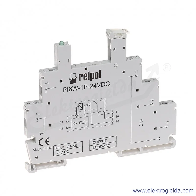 Gniazdo wtykowe PI6W-1P-24VDC do przekaźnika RM699BV Gniazdo wtykowe PI6W-1P-24VDC do przekaźnika RM699BV