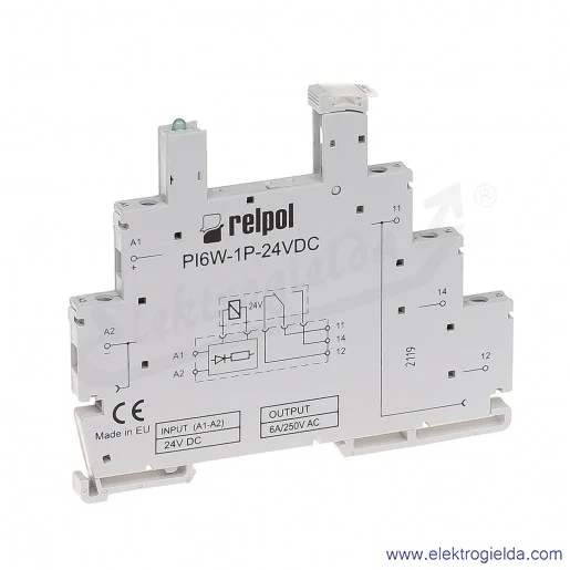 Gniazdo wtykowe PI6W-1P-24VDC do przekaźnika RM699BV Gniazdo wtykowe PI6W-1P-24VDC do przekaźnika RM699BV