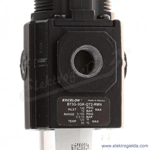 Filtroreduktor B73G-3GK-QT2-RMN, G3/8, zakres regulacji 0.3-10 Bar, filtracja 25µm, przyłącze manometry G1/8, ręczny spust konde Filtroreduktor B73G-3GK-QT2-RMN, G3/8, zakres regulacji 0.3-10 Bar, filtracja 25µm, przyłącze manometry G1/8, ręczny spust konde