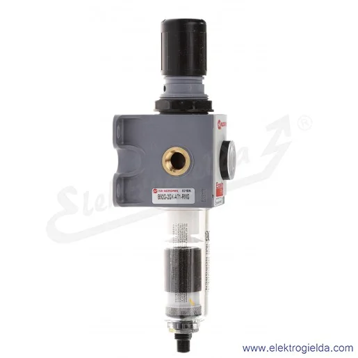 Filtroreduktor B92G-2GK-AT1-RMG, G1/4, zakres regulacji cisnienia 0.3-10 Bar, filtracja 5µm, 1140 l/min, wbudowany manometr, aut Filtroreduktor B92G-2GK-AT1-RMG, G1/4, zakres regulacji cisnienia 0.3-10 Bar, filtracja 5µm, 1140 l/min, wbudowany manometr, aut