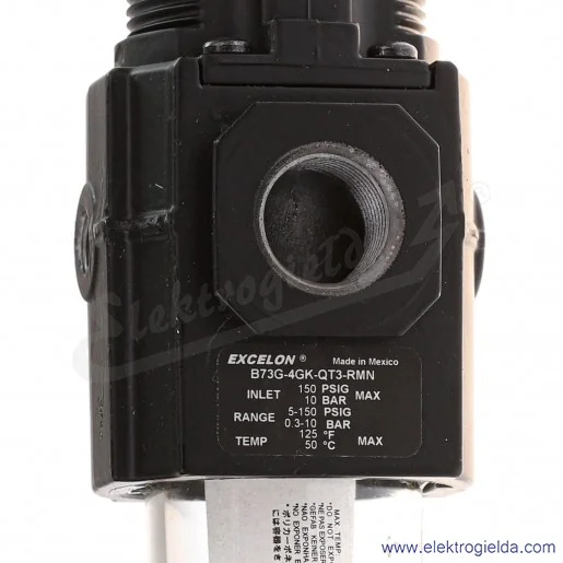 Filtroreduktor B73G-4GK-QT3-RMN, G1/2, zakres regulacji cisnienia 0.3-10 Bar, filtracja 40µm, 3000 l/min, ręczny spust kondensat Filtroreduktor B73G-4GK-QT3-RMN, G1/2, zakres regulacji cisnienia 0.3-10 Bar, filtracja 40µm, 3000 l/min, ręczny spust kondensat