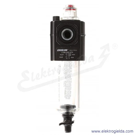 Smarownica mikromgłowa L72M-2GP-QTN, G1/4, 10 Bar, miska 65 ml, punkt początkowy 56.4 l/min, max 1440 l/min, z zaworem drenażowy Smarownica mikromgłowa L72M-2GP-QTN, G1/4, 10 Bar, miska 65 ml, punkt początkowy 56.4 l/min, max 1440 l/min, z zaworem drenażowy