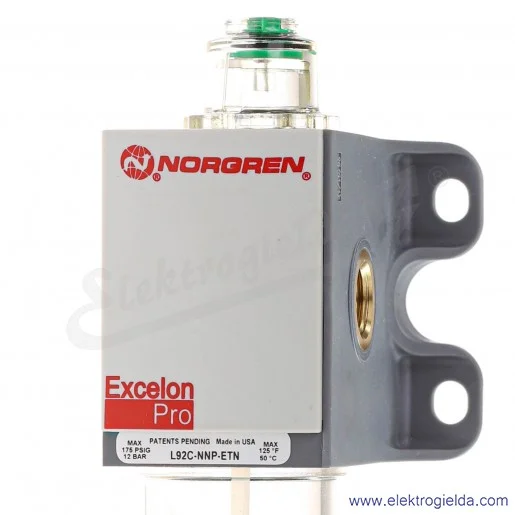 Smarownica L92C-2GP-ETN, G1/4, max 12 Bar, miska 52 ml, punkt początkowy 33 l/min, max 1440 l/min Smarownica L92C-2GP-ETN, G1/4, max 12 Bar, miska 52 ml, punkt początkowy 33 l/min, max 1440 l/min