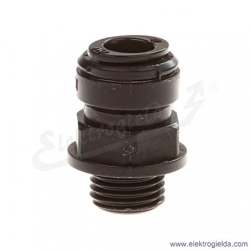 Adapter prosty równoległy, D02250828, G1/4, Fi 8, wykonanie z acetalu, przeznaczony dla przemysłu spożywczego, Pneufit D Adapter prosty równoległy, D02250828, G1/4, Fi 8, wykonanie z acetalu, przeznaczony dla przemysłu spożywczego, Pneufit D