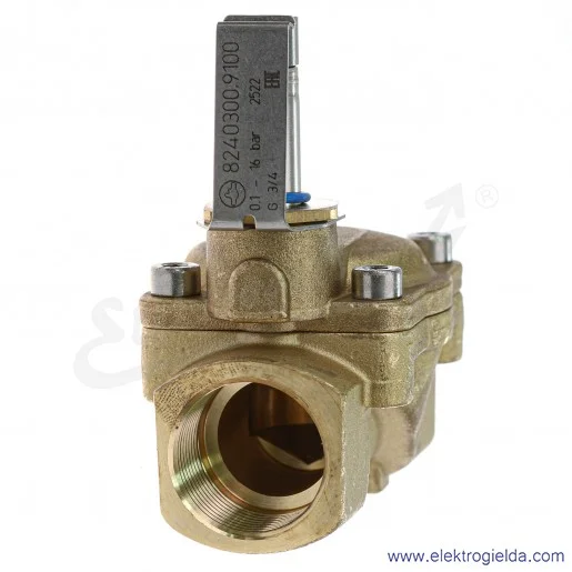 Zawór membranowy elektromagnetyczny 824030091000000, 2/2, G3/4, NC, 0.1-16 Bar, 101.6 l/min, przeznaczony do gazów i cieczy neut Zawór membranowy elektromagnetyczny 824030091000000, 2/2, G3/4, NC, 0.1-16 Bar, 101.6 l/min, przeznaczony do gazów i cieczy neut