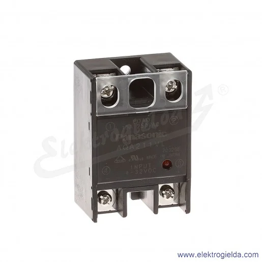 Przekaźnik statyczny AQA211VL SSR 15A SPST-NO 4-32VDC, załączanie w zerze, LED Przekaźnik statyczny AQA211VL SSR 15A SPST-NO 4-32VDC, załączanie w zerze, LED