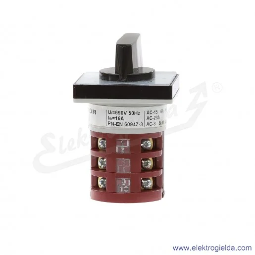 Łącznik krzywkowy 4G10-6715-U "2-1-0-1" bez obudowy 16A 230..400V Łącznik krzywkowy 4G10-6715-U "2-1-0-1" bez obudowy 16A 230..400V