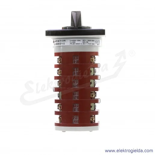 Łącznik krzywkowy 4G40-4281-U /D-Y-0-Y-D/ 3P 40A, bez obudowy Łącznik krzywkowy 4G40-4281-U /D-Y-0-Y-D/ 3P 40A, bez obudowy