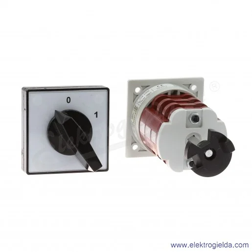 Łącznik krzywkowy 4G25-100-OU S1S7 N-73 0-1 montaż na płycie, ze sprzęgłem, pokrętło na drzwi, doszczelniony wałek IP55 Łącznik krzywkowy 4G25-100-OU S1S7 N-73 0-1 montaż na płycie, ze sprzęgłem, pokrętło na drzwi, doszczelniony wałek IP55