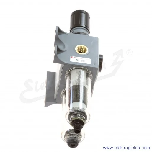 Zestaw FRL BL92-215G, filtroreduktor+ smarownica, G1/4, zakres regulacji 0.3-10 Bar, filtracja 5µm, manometr wbudowany, 1440 l/m Zestaw FRL BL92-215G, filtroreduktor+ smarownica, G1/4, zakres regulacji 0.3-10 Bar, filtracja 5µm, manometr wbudowany, 1440 l/m