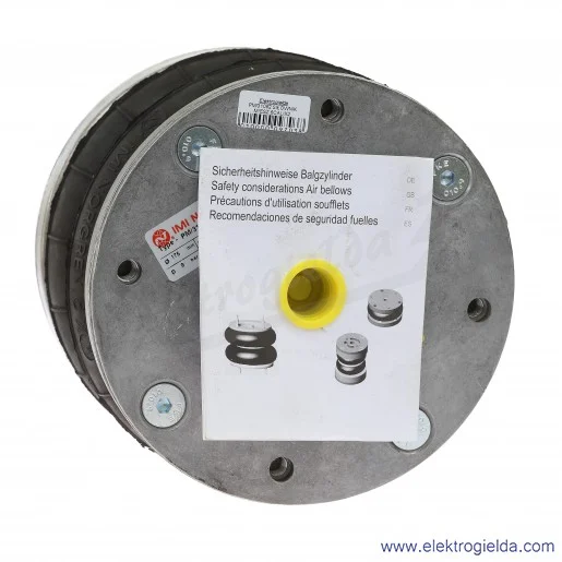 Miech pneumatyczny PM/31062, G1/2, średnica 6 cali (152,4 mm), skok 115 mm, jednostronnego działania, siła teoretyczna 10600N Miech pneumatyczny PM/31062, G1/2, średnica 6 cali (152,4 mm), skok 115 mm, jednostronnego działania, siła teoretyczna 10600N