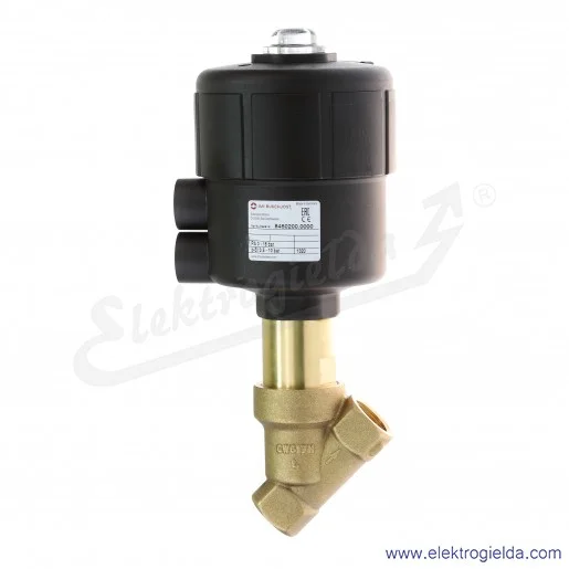 Zawór skośny grzybkowy 8450200.0000.00000, 2/2 NC, G1/2, monostabilny, 0-16 Bar, zasilanie pilota 3.5-10 Bar, 80 l/min, Buschjos Zawór skośny grzybkowy 8450200.0000.00000, 2/2 NC, G1/2, monostabilny, 0-16 Bar, zasilanie pilota 3.5-10 Bar, 80 l/min, Buschjos