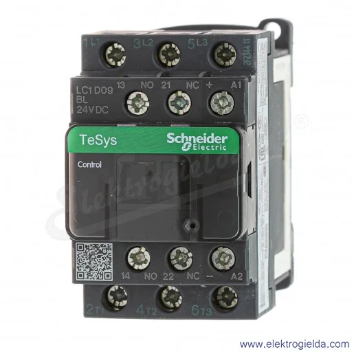 LC1D09BL 1z+1r 4KW 25A Uc 24VDC(L) Stycznik, obniżona moc cewki, zaciski śrubowe LC1D09BL 1z+1r 4KW 25A Uc 24VDC(L) Stycznik, obniżona moc cewki, zaciski śrubowe