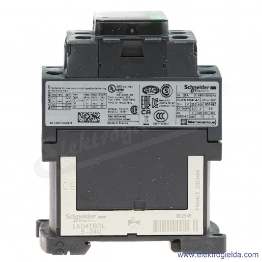 LC1D09BL 1z+1r 4KW 25A Uc 24VDC(L) Stycznik, obniżona moc cewki, zaciski śrubowe LC1D09BL 1z+1r 4KW 25A Uc 24VDC(L) Stycznik, obniżona moc cewki, zaciski śrubowe