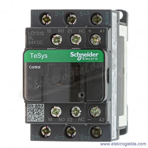 LC1D12BL 1z+1r 5,5KW 25A Uc 24VDC(L) Stycznik obniżona moc cewki, zaciski śrubowe LC1D12BL 1z+1r 5,5KW 25A Uc 24VDC(L) Stycznik obniżona moc cewki, zaciski śrubowe