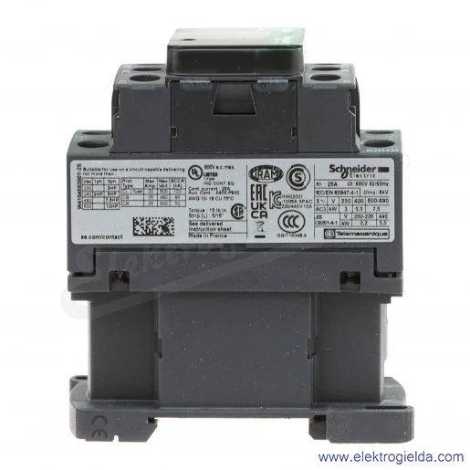 LC1D12B7 1z+1r 5,5kW 25A Uc 24 VAC 50/60Hz, Stycznik zaciski śrubowe LC1D12B7 1z+1r 5,5kW 25A Uc 24 VAC 50/60Hz, Stycznik zaciski śrubowe