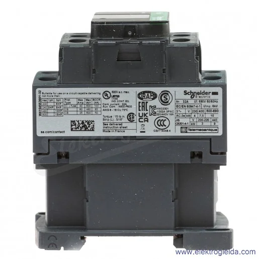 LC1D18P5 1z+1r 7,5kW 32A Uc 230 VAC 50Hz, Stycznik zaciski śrubowe LC1D18P5 1z+1r 7,5kW 32A Uc 230 VAC 50Hz, Stycznik zaciski śrubowe