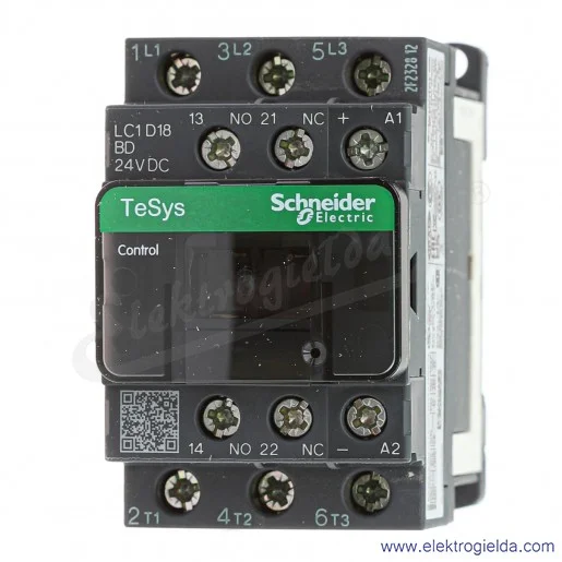 LC1D18BD 1z+1r 7,5KW 32A Uc 24VDC Stycznik zaciski śrubowe LC1D18BD 1z+1r 7,5KW 32A Uc 24VDC Stycznik zaciski śrubowe