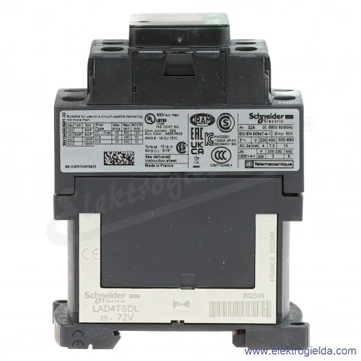 LC1D18ED 1z+1r 7,5KW 32A Uc 48VDC Stycznik zaciski śrubowe LC1D18ED 1z+1r 7,5KW 32A Uc 48VDC Stycznik zaciski śrubowe