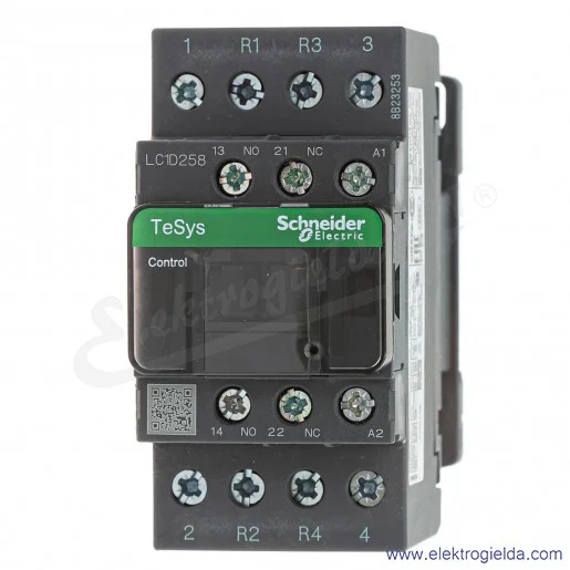 LC1D258E7 (2Z+2R styki główne) 1z+1r 11kW 40A Uc 48 VAC 50/60Hz Stycznik zaciski śrubowe LC1D258E7 (2Z+2R styki główne) 1z+1r 11kW 40A Uc 48 VAC 50/60Hz Stycznik zaciski śrubowe