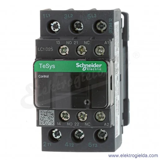 LC1D25B7 1z+1r 11kW 40A Uc 24 VAC 50/60Hz, Stycznik zaciski śrubowe LC1D25B7 1z+1r 11kW 40A Uc 24 VAC 50/60Hz, Stycznik zaciski śrubowe