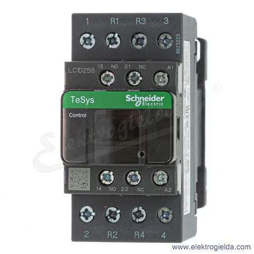 LC1D258P7 (2Z+2R styki główne) 1z+1r 11kW 40A Uc 230 VAC 50/60Hz Stycznik zaciski śrubowe LC1D258P7 (2Z+2R styki główne) 1z+1r 11kW 40A Uc 230 VAC 50/60Hz Stycznik zaciski śrubowe