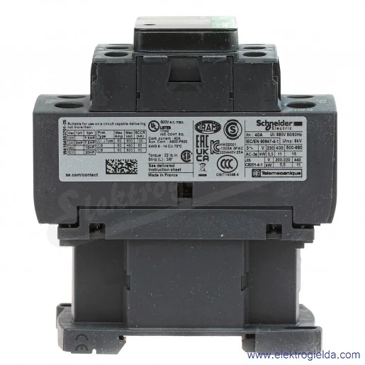 LC1D25E7 1z+1r 11kW 40A Uc 48 VAC 50/60Hz Stycznik zaciski śrubowe LC1D25E7 1z+1r 11kW 40A Uc 48 VAC 50/60Hz Stycznik zaciski śrubowe