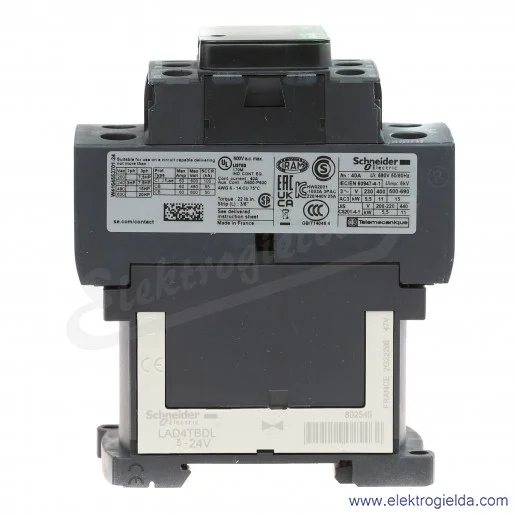 LC1D25BL 1z+1r 11kW 40A Uc 24 VDC(L) Stycznik z obniżoną mocą cewki, zaciski śrubowe LC1D25BL 1z+1r 11kW 40A Uc 24 VDC(L) Stycznik z obniżoną mocą cewki, zaciski śrubowe