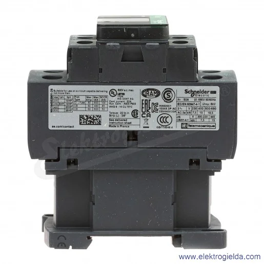 LC1D32P7 1z+1r 15kW 50A Uc 230 VAC 50/60Hz Stycznik zaciski śrubowe LC1D32P7 1z+1r 15kW 50A Uc 230 VAC 50/60Hz Stycznik zaciski śrubowe