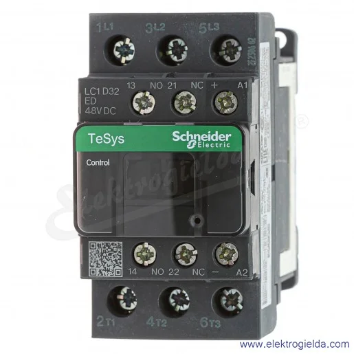 LC1D32ED 1z+1r 15kW 50A Uc 48 VDC Stycznik zaciski śrubowe LC1D32ED 1z+1r 15kW 50A Uc 48 VDC Stycznik zaciski śrubowe
