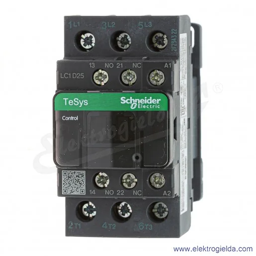 LC1D25P5 1z+1r 11kW 40A Uc 230 VAC 50Hz Stycznik zaciski śrubowe LC1D25P5 1z+1r 11kW 40A Uc 230 VAC 50Hz Stycznik zaciski śrubowe