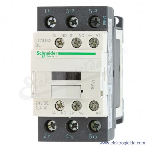 LC1D32BL 1z+1r 15kW 50A Uc 24 VDC(L) Stycznik obniżona moc cewki, zaciski śrubowe LC1D32BL 1z+1r 15kW 50A Uc 24 VDC(L) Stycznik obniżona moc cewki, zaciski śrubowe