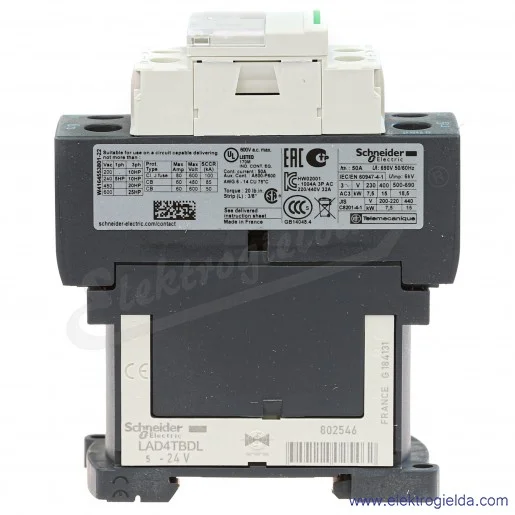 LC1D32BL 1z+1r 15kW 50A Uc 24 VDC(L) Stycznik obniżona moc cewki, zaciski śrubowe LC1D32BL 1z+1r 15kW 50A Uc 24 VDC(L) Stycznik obniżona moc cewki, zaciski śrubowe