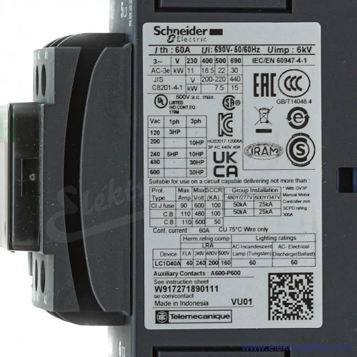 LC1D40AF7 1z+1r 18,5kW 60A Uc 110 VAC 50/60Hz Stycznik zaciski śrubowe LC1D40AF7 1z+1r 18,5kW 60A Uc 110 VAC 50/60Hz Stycznik zaciski śrubowe