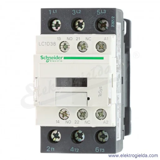 LC1D38P5 1z+1r 18,5kW 50A Uc 230 VAC 50Hz Stycznik zaciski śrubowe LC1D38P5 1z+1r 18,5kW 50A Uc 230 VAC 50Hz Stycznik zaciski śrubowe