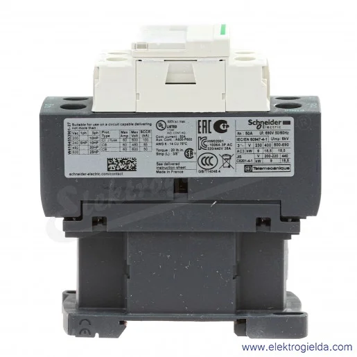 LC1D38P5 1z+1r 18,5kW 50A Uc 230 VAC 50Hz Stycznik zaciski śrubowe LC1D38P5 1z+1r 18,5kW 50A Uc 230 VAC 50Hz Stycznik zaciski śrubowe