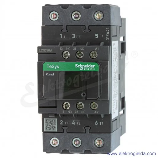 LC1D50P5 1z+1r 22kW 80A Uc 230 VAC 50Hz Stycznik zaciski śrubowe LC1D50P5 1z+1r 22kW 80A Uc 230 VAC 50Hz Stycznik zaciski śrubowe