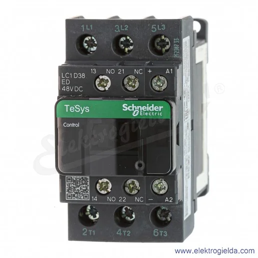 LC1D38ED 1z+1r 18,5kW 50A Uc 48 VDC Stycznik zaciski śrubowe LC1D38ED 1z+1r 18,5kW 50A Uc 48 VDC Stycznik zaciski śrubowe