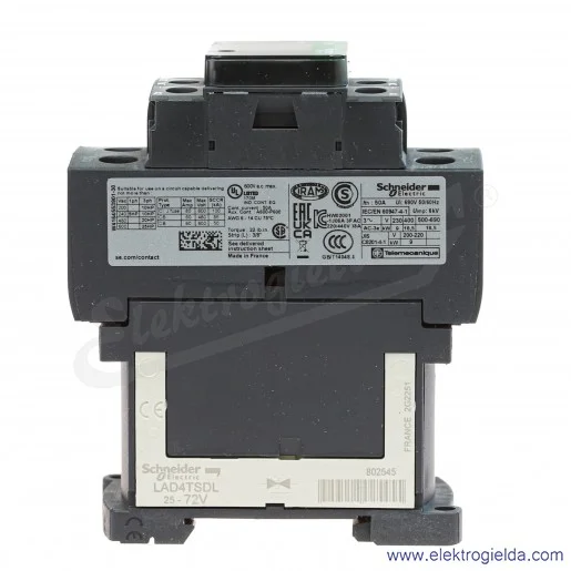 LC1D38ED 1z+1r 18,5kW 50A Uc 48 VDC Stycznik zaciski śrubowe LC1D38ED 1z+1r 18,5kW 50A Uc 48 VDC Stycznik zaciski śrubowe