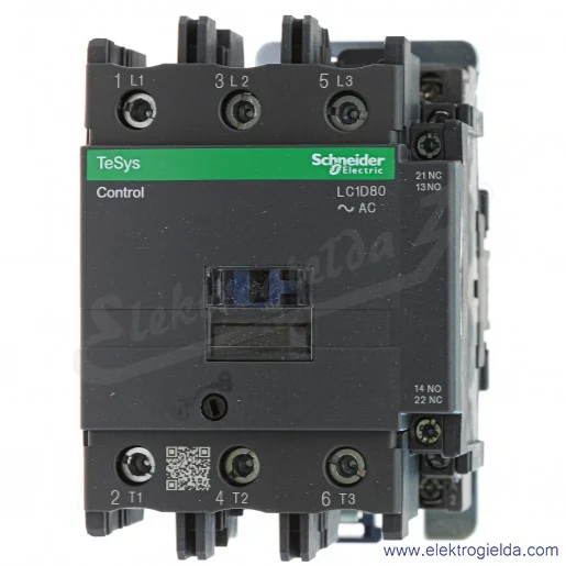 LC1D80P5 1z+1r 37kW 125A Uc 230 VAC 50Hz Stycznik zaciski śrubowe LC1D80P5 1z+1r 37kW 125A Uc 230 VAC 50Hz Stycznik zaciski śrubowe