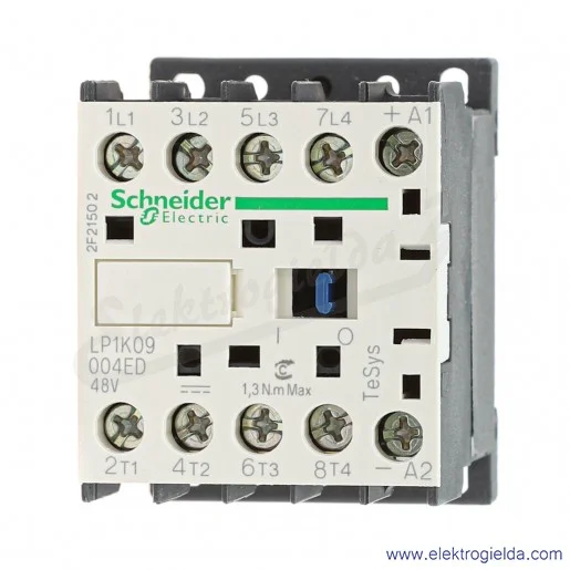 LP1K09004ED 4Z styki główne 4kW 20A Uc 48 VDC Stycznik miniaturowy, zaciski śrubowe LP1K09004ED 4Z styki główne 4kW 20A Uc 48 VDC Stycznik miniaturowy, zaciski śrubowe