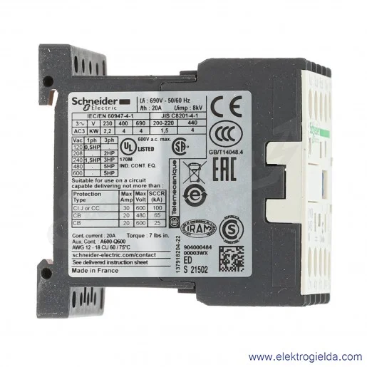 LP1K09004ED 4Z styki główne 4kW 20A Uc 48 VDC Stycznik miniaturowy, zaciski śrubowe LP1K09004ED 4Z styki główne 4kW 20A Uc 48 VDC Stycznik miniaturowy, zaciski śrubowe