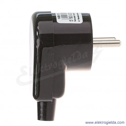 Wtyczka WB6 czarna 2P+E, 16A 250V, boczne wyprowadzenie przewodu Wtyczka WB6 czarna 2P+E, 16A 250V, boczne wyprowadzenie przewodu