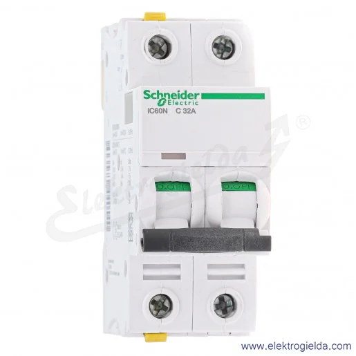 Wyłącznik nadprądowy iC60N-C32-2 C 32A 2-biegunowy Wyłącznik nadprądowy iC60N-C32-2 C 32A 2-biegunowy