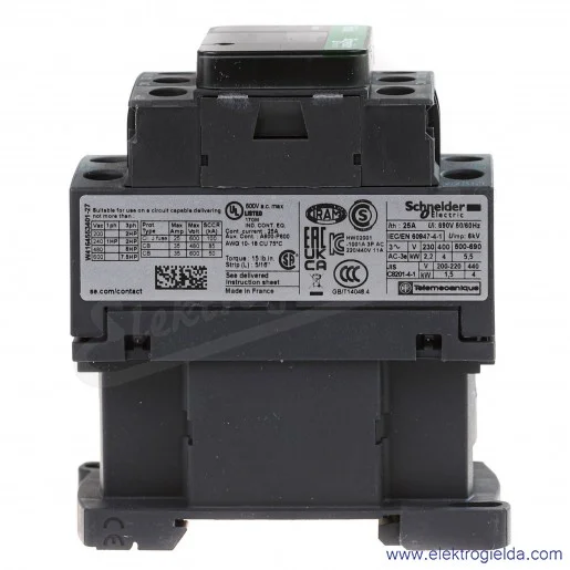 LC1D09F7 1z+1r 4kW 25A Uc 110 VAC 50/60Hz Stycznik zaciski śrubowe LC1D09F7 1z+1r 4kW 25A Uc 110 VAC 50/60Hz Stycznik zaciski śrubowe