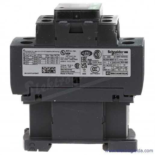 LC1D25P7 1z+1r 11kW 40A Uc   230 VAC 50/60Hz Stycznik zaciski śrubowe LC1D25P7 1z+1r 11kW 40A Uc   230 VAC 50/60Hz Stycznik zaciski śrubowe